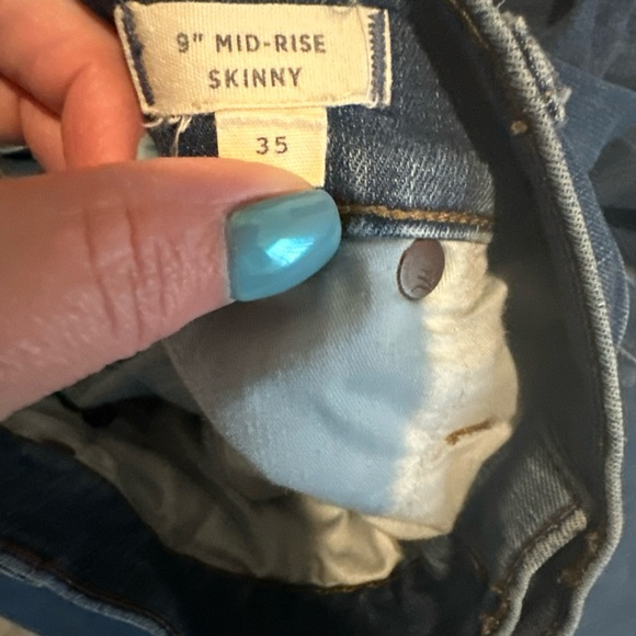 Madewell Women's‎ 9" Mid-Rise Skinny Jean Size 35 Style M4233 Blue Stinson Wash - Picture 4 of 5